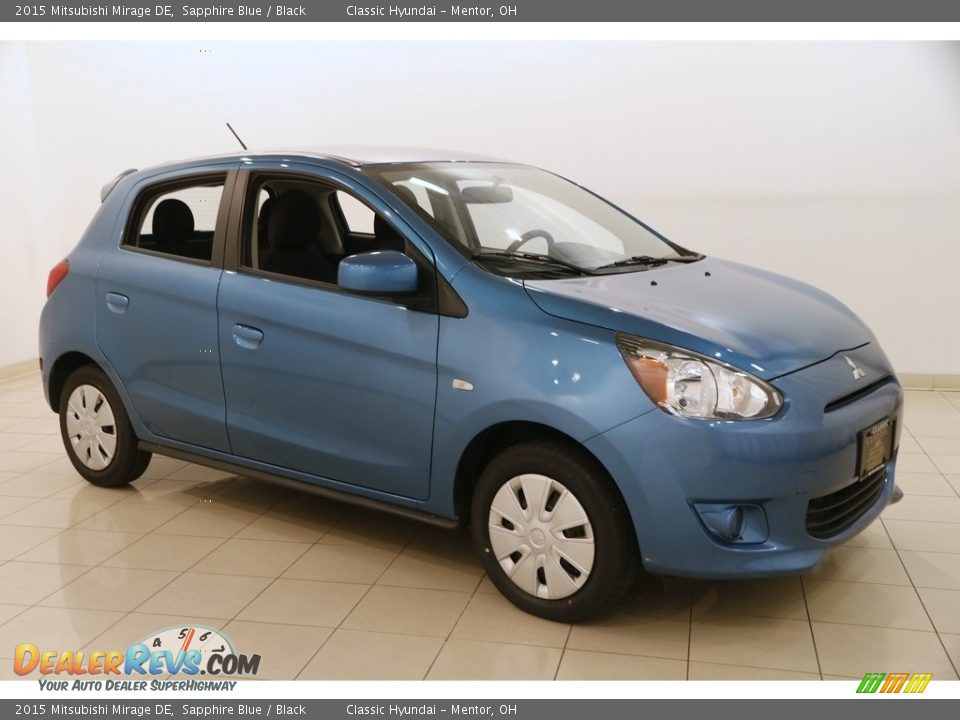 2015 Mitsubishi Mirage DE Sapphire Blue / Black Photo #1