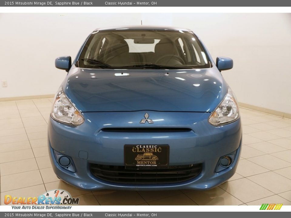 2015 Mitsubishi Mirage DE Sapphire Blue / Black Photo #2