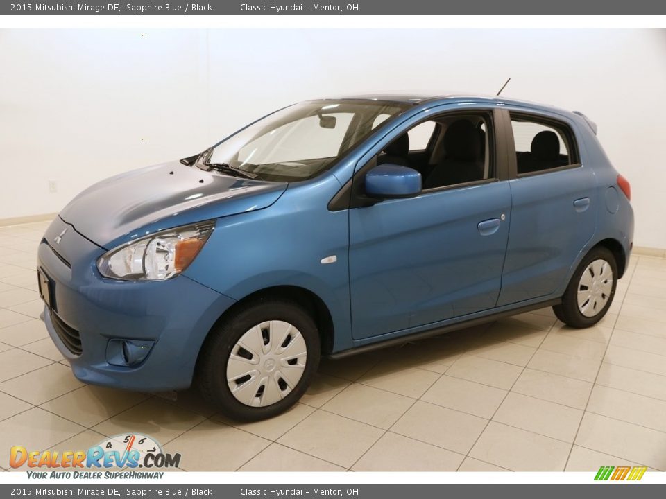 2015 Mitsubishi Mirage DE Sapphire Blue / Black Photo #3