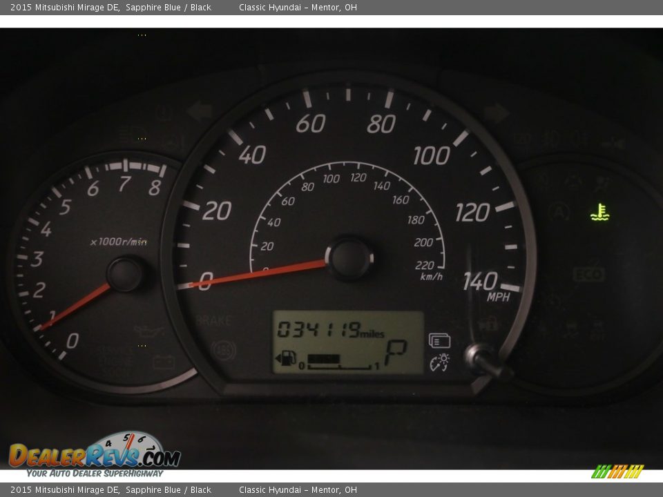 2015 Mitsubishi Mirage DE Sapphire Blue / Black Photo #8