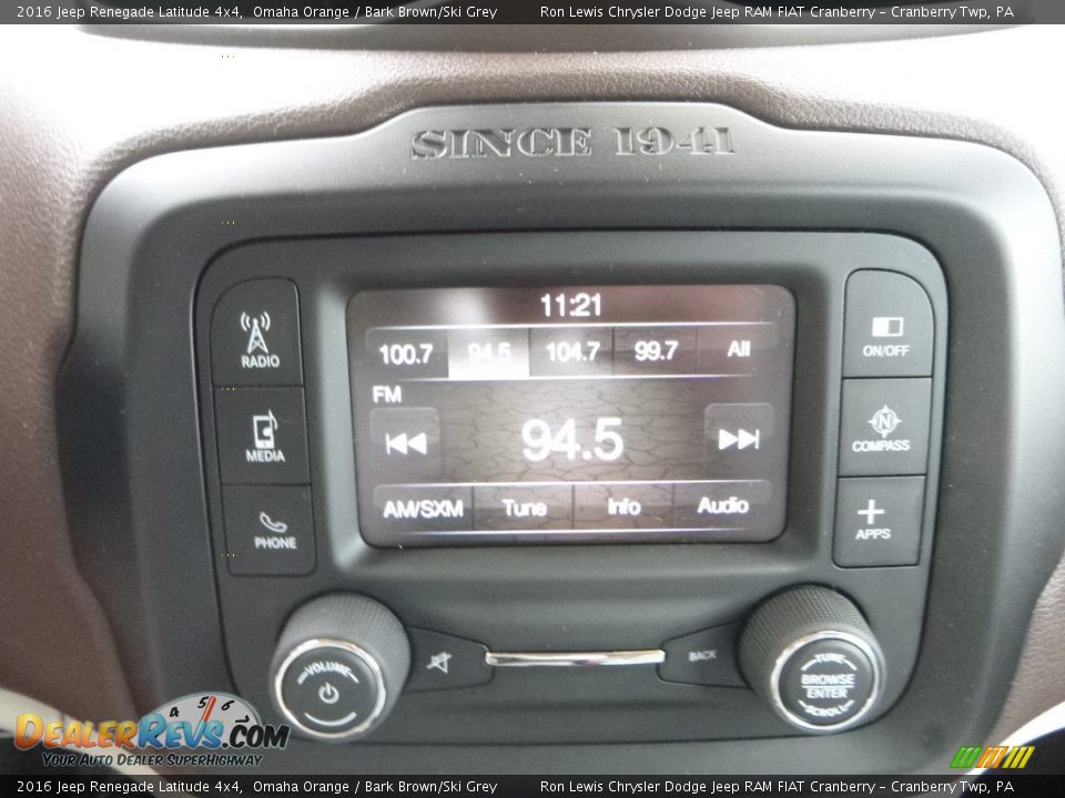 2016 Jeep Renegade Latitude 4x4 Omaha Orange / Bark Brown/Ski Grey Photo #17