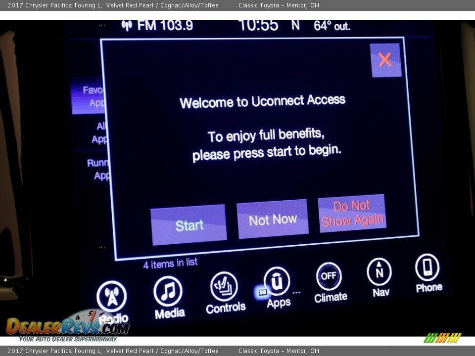 2017 Chrysler Pacifica Touring L Velvet Red Pearl / Cognac/Alloy/Toffee Photo #10