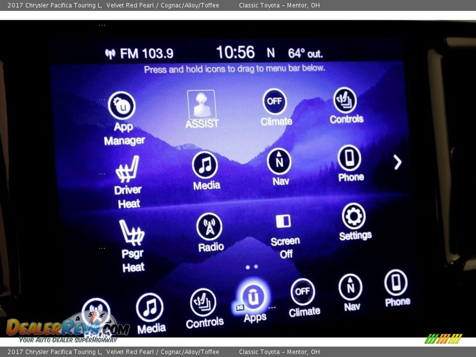 2017 Chrysler Pacifica Touring L Velvet Red Pearl / Cognac/Alloy/Toffee Photo #12