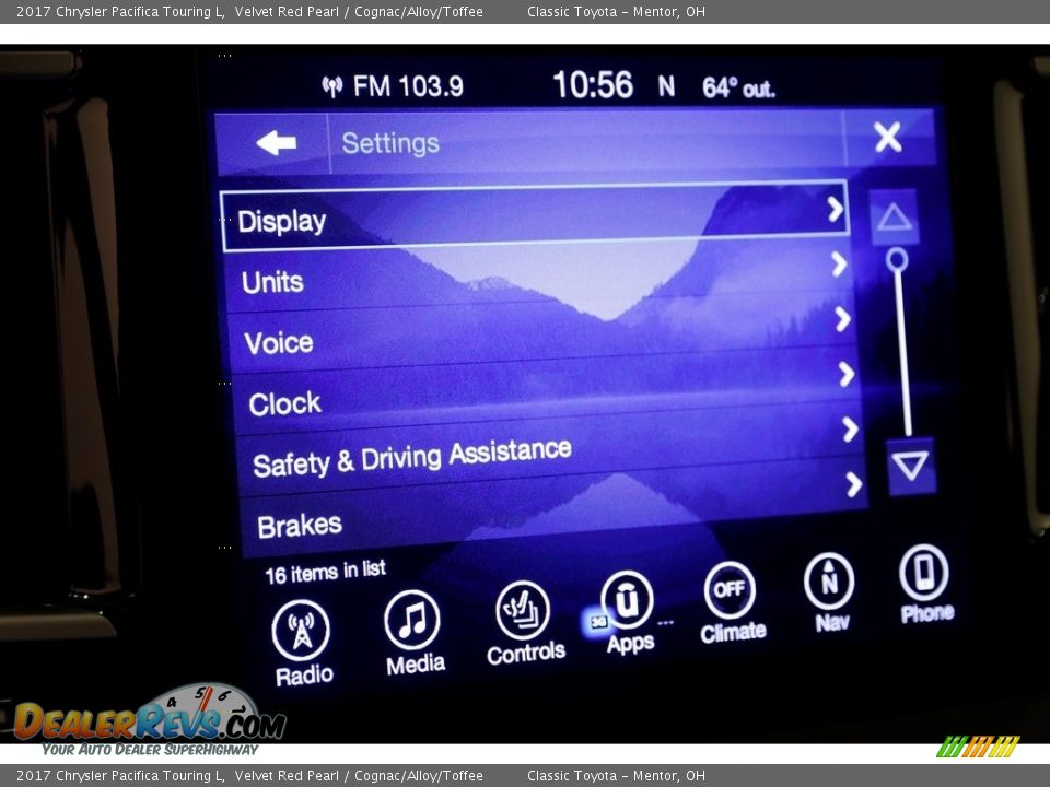 2017 Chrysler Pacifica Touring L Velvet Red Pearl / Cognac/Alloy/Toffee Photo #14