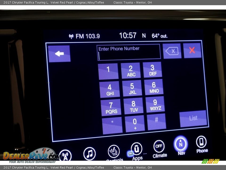 2017 Chrysler Pacifica Touring L Velvet Red Pearl / Cognac/Alloy/Toffee Photo #15