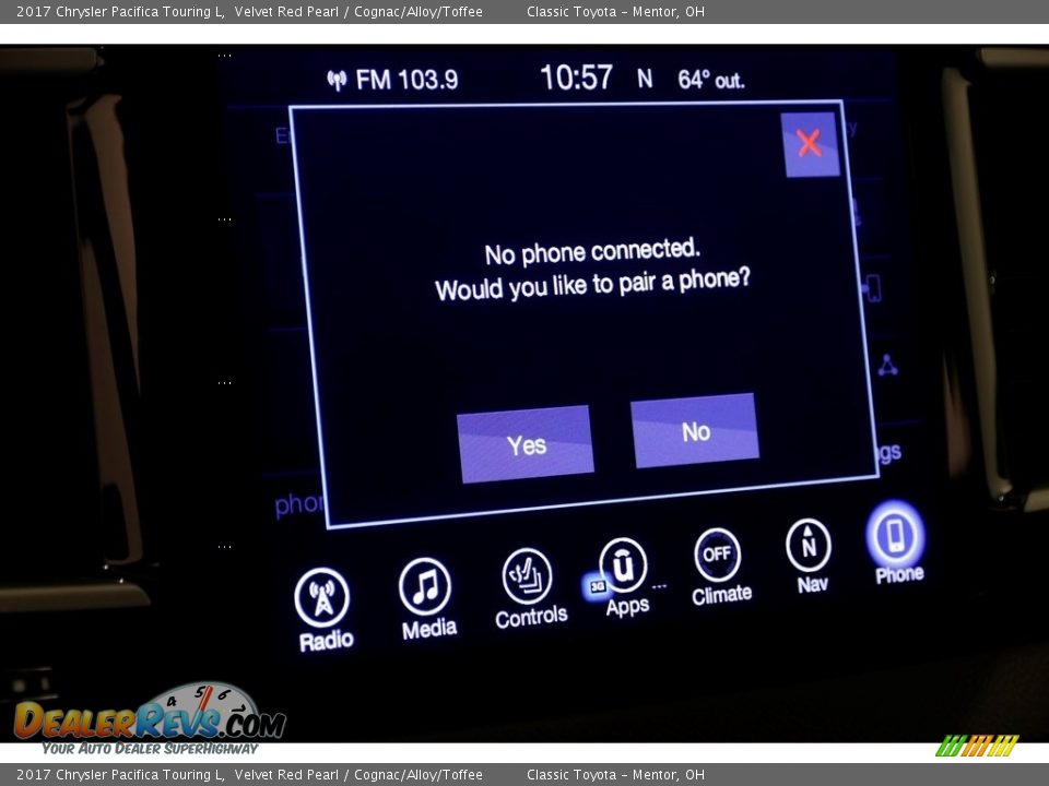 2017 Chrysler Pacifica Touring L Velvet Red Pearl / Cognac/Alloy/Toffee Photo #20