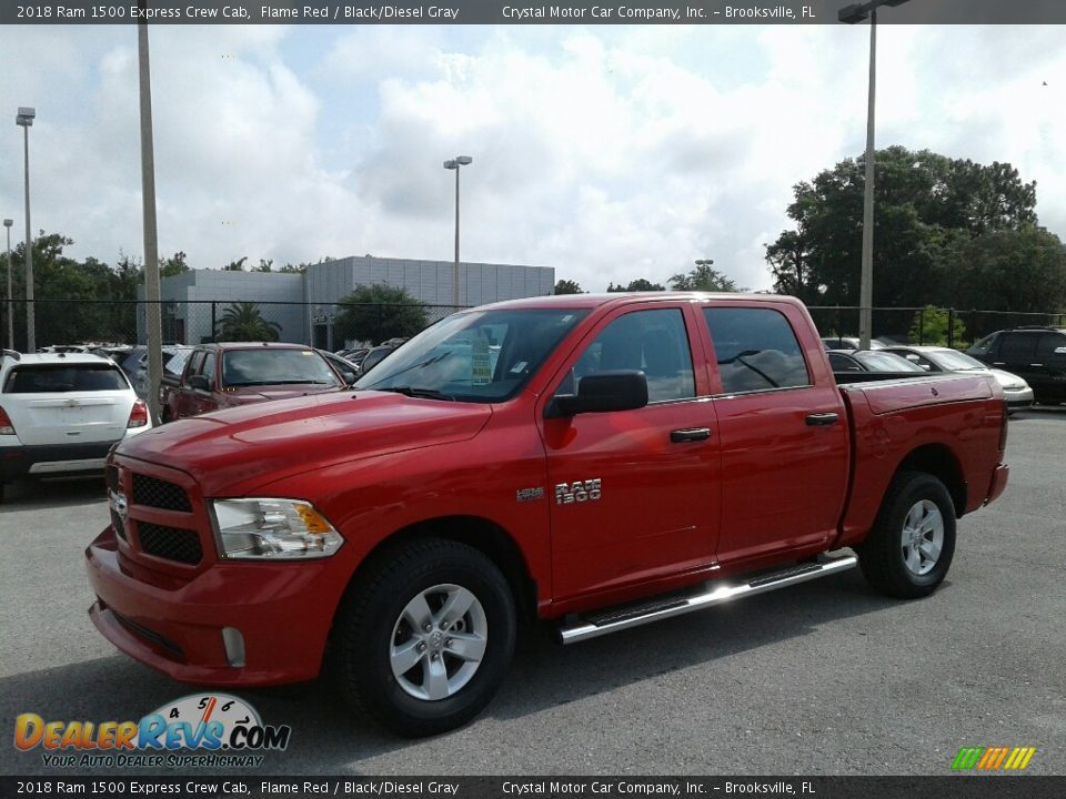 2018 Ram 1500 Express Crew Cab Flame Red / Black/Diesel Gray Photo #1