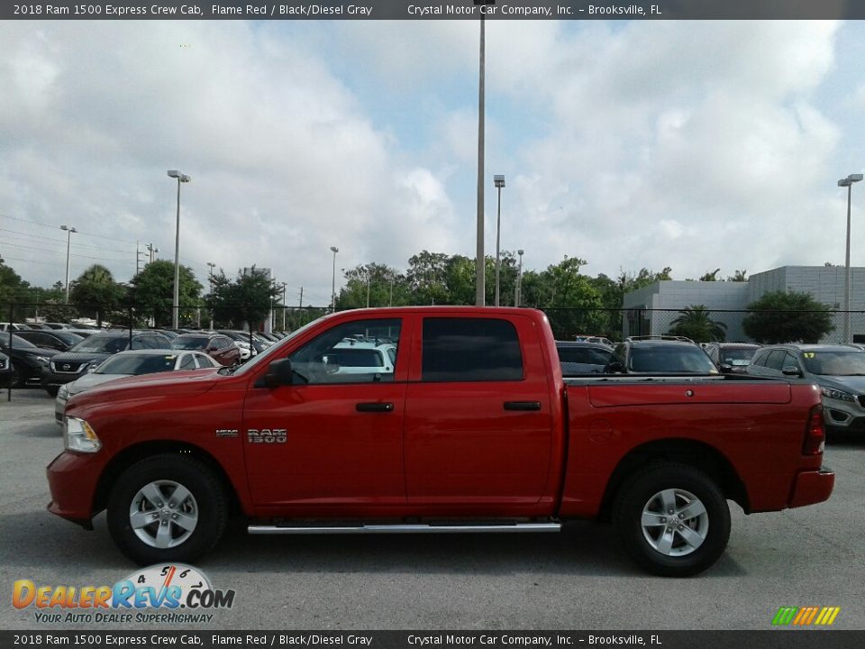 2018 Ram 1500 Express Crew Cab Flame Red / Black/Diesel Gray Photo #2