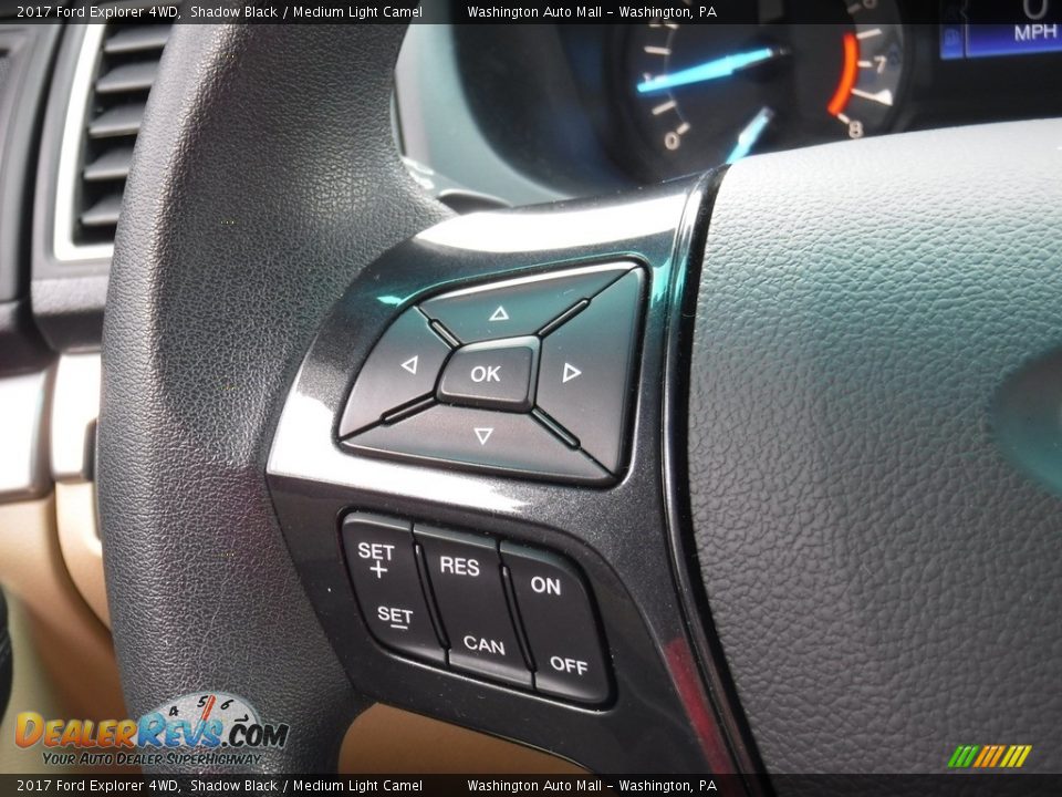 2017 Ford Explorer 4WD Shadow Black / Medium Light Camel Photo #25
