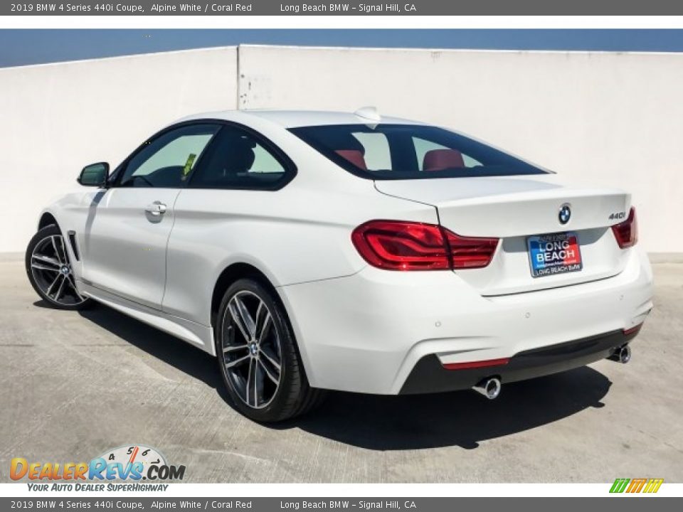 2019 BMW 4 Series 440i Coupe Alpine White / Coral Red Photo #2