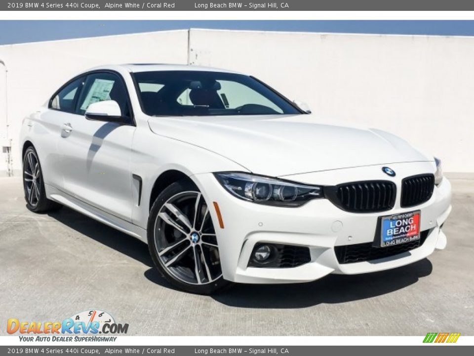 2019 BMW 4 Series 440i Coupe Alpine White / Coral Red Photo #11