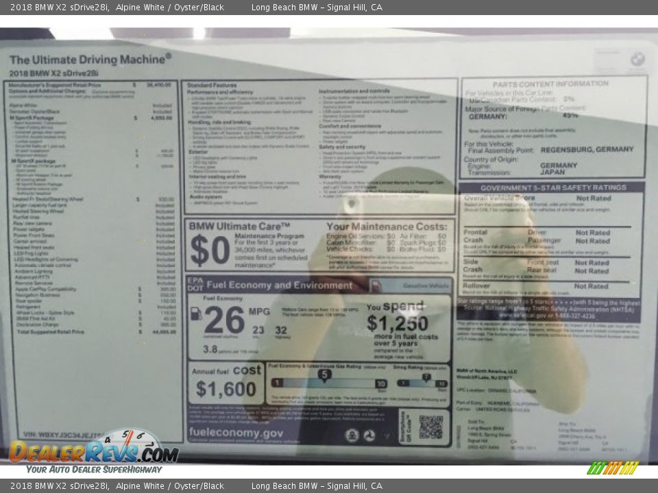 2018 BMW X2 sDrive28i Alpine White / Oyster/Black Photo #11