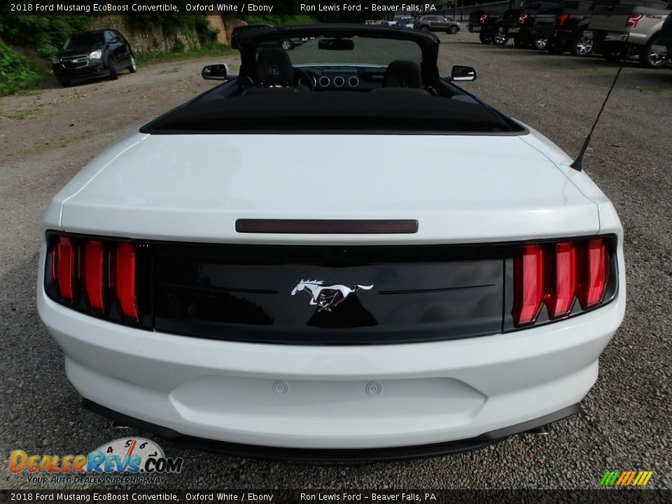2018 Ford Mustang EcoBoost Convertible Oxford White / Ebony Photo #3