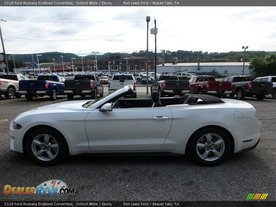 2018 Ford Mustang EcoBoost Convertible Oxford White / Ebony Photo #5