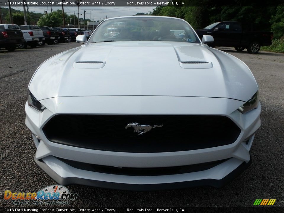 2018 Ford Mustang EcoBoost Convertible Oxford White / Ebony Photo #7