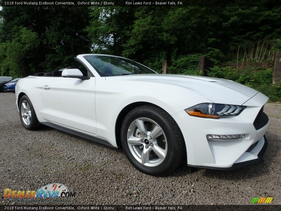 Front 3/4 View of 2018 Ford Mustang EcoBoost Convertible Photo #8