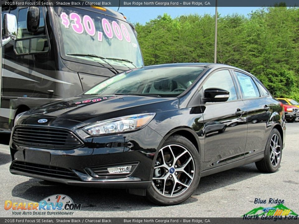 2018 Ford Focus SE Sedan Shadow Black / Charcoal Black Photo #1