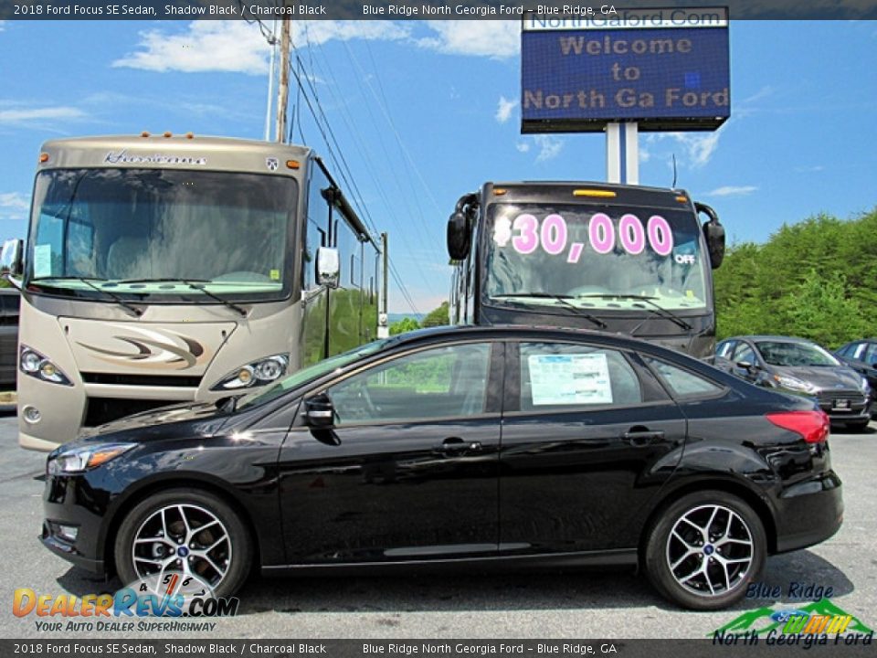 2018 Ford Focus SE Sedan Shadow Black / Charcoal Black Photo #2