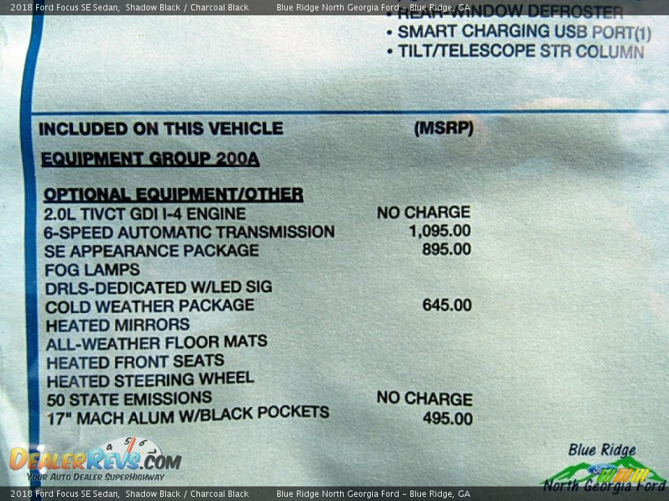 2018 Ford Focus SE Sedan Shadow Black / Charcoal Black Photo #24