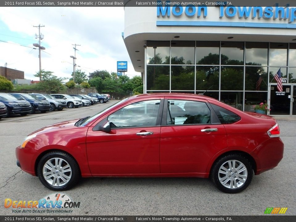 2011 Ford Focus SEL Sedan Sangria Red Metallic / Charcoal Black Photo #2