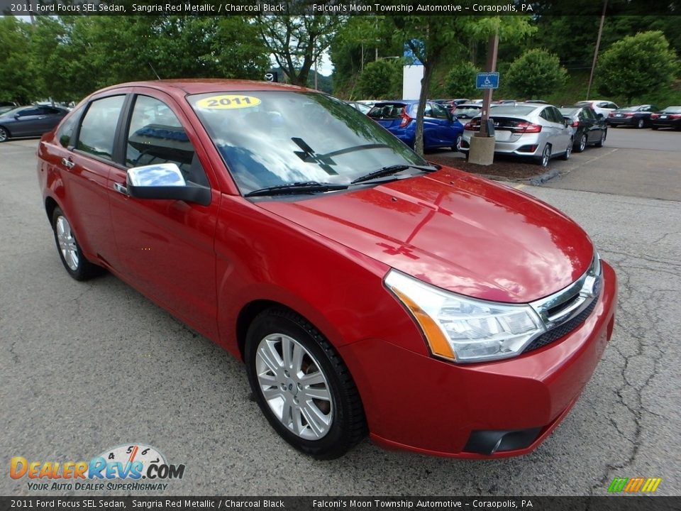 2011 Ford Focus SEL Sedan Sangria Red Metallic / Charcoal Black Photo #7