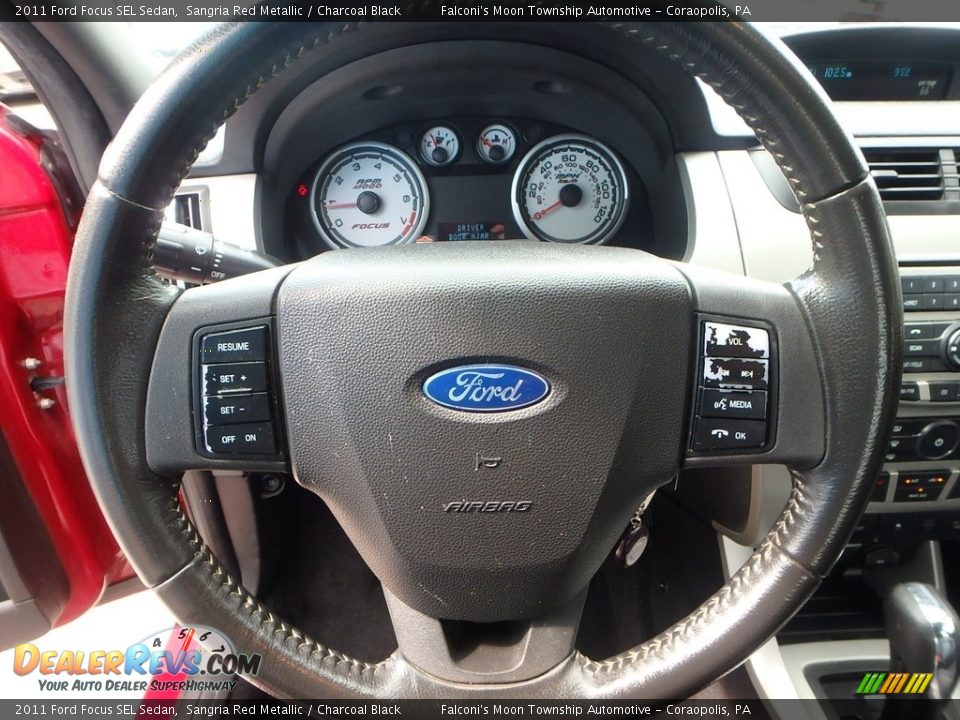 2011 Ford Focus SEL Sedan Sangria Red Metallic / Charcoal Black Photo #22
