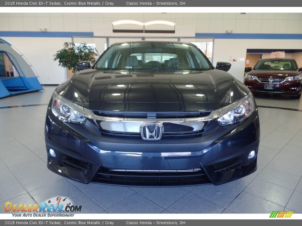 2018 Honda Civic EX-T Sedan Cosmic Blue Metallic / Gray Photo #2