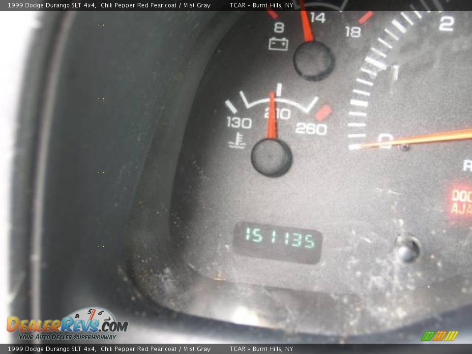 1999 Dodge Durango SLT 4x4 Chili Pepper Red Pearlcoat / Mist Gray Photo #12