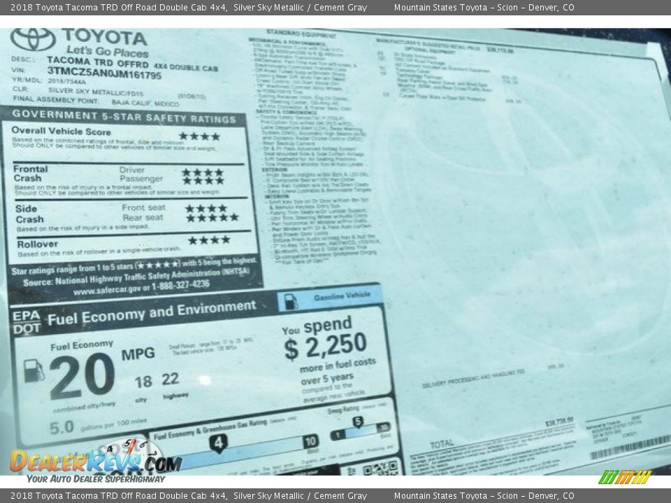 2018 Toyota Tacoma TRD Off Road Double Cab 4x4 Silver Sky Metallic / Cement Gray Photo #36