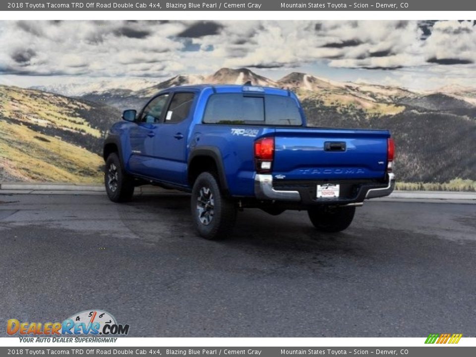 2018 Toyota Tacoma TRD Off Road Double Cab 4x4 Blazing Blue Pearl / Cement Gray Photo #3