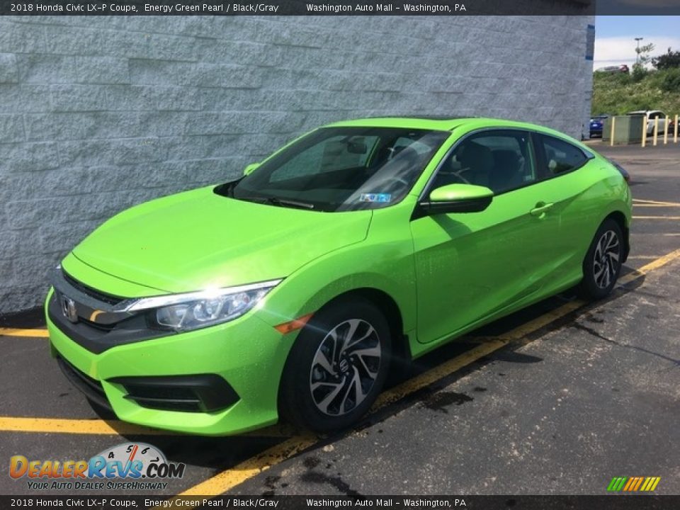 Front 3/4 View of 2018 Honda Civic LX-P Coupe Photo #8