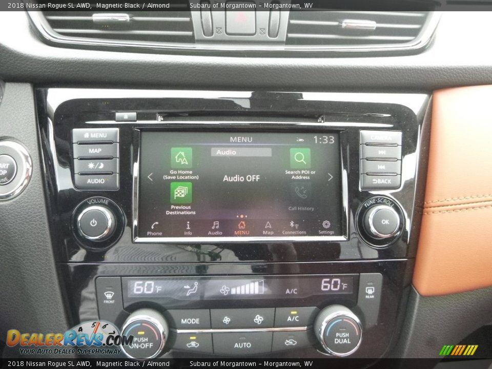 2018 Nissan Rogue SL AWD Magnetic Black / Almond Photo #18