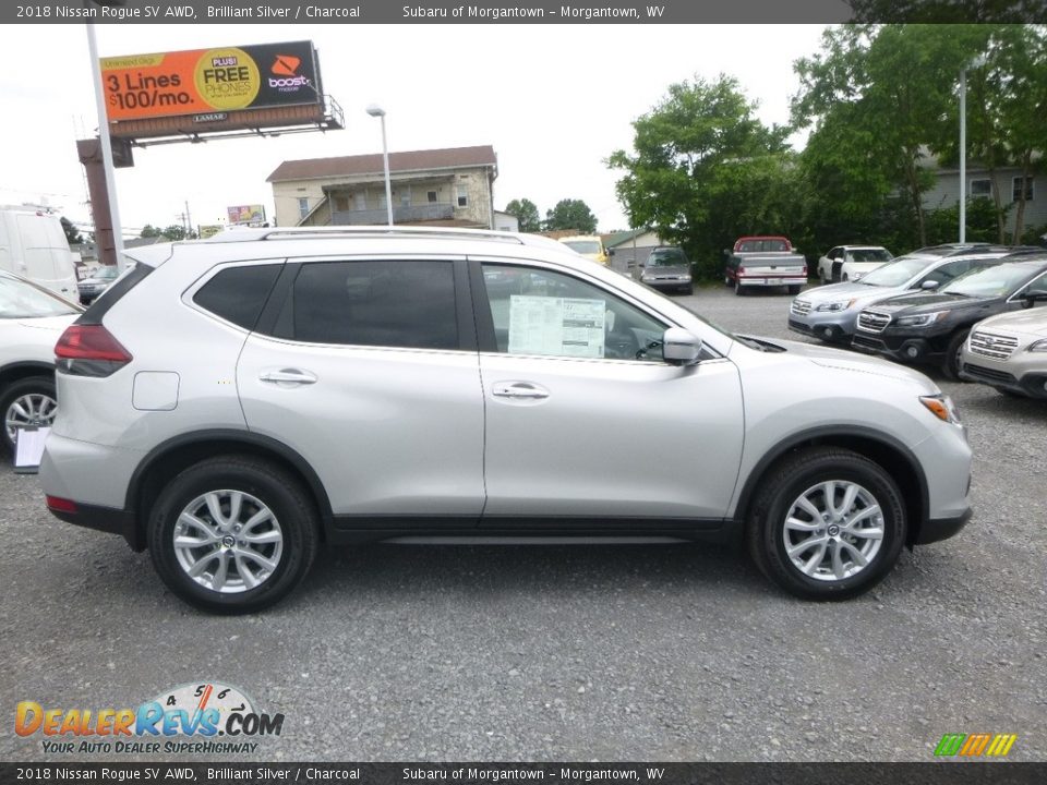 2018 Nissan Rogue SV AWD Brilliant Silver / Charcoal Photo #3