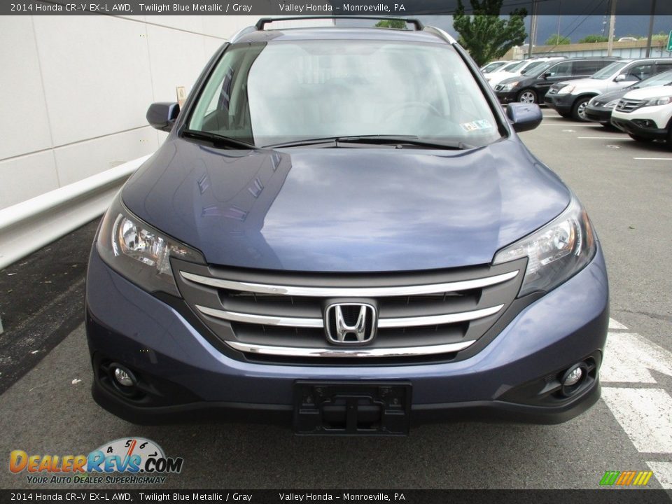 2014 Honda CR-V EX-L AWD Twilight Blue Metallic / Gray Photo #8