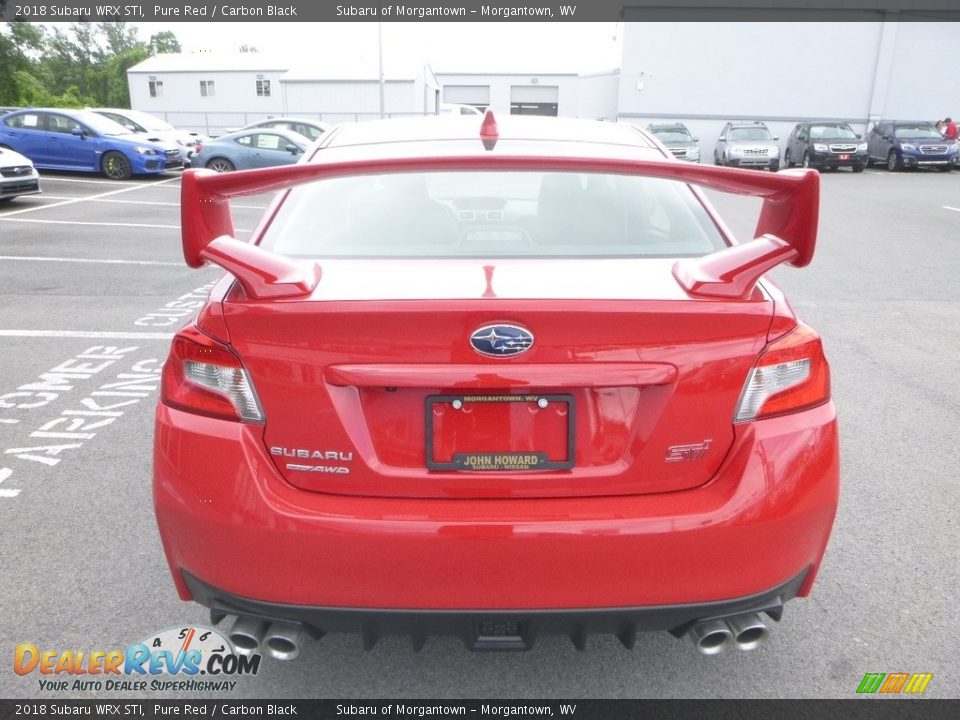 2018 Subaru WRX STI Pure Red / Carbon Black Photo #5
