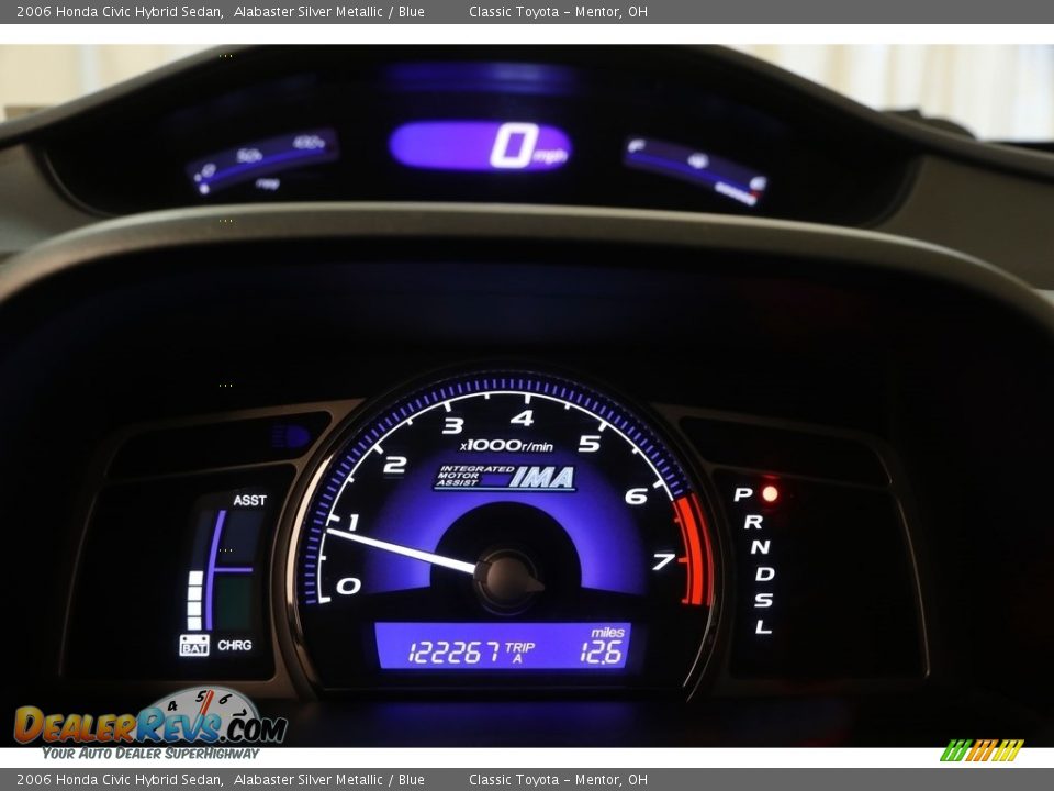 2006 Honda Civic Hybrid Sedan Alabaster Silver Metallic / Blue Photo #9