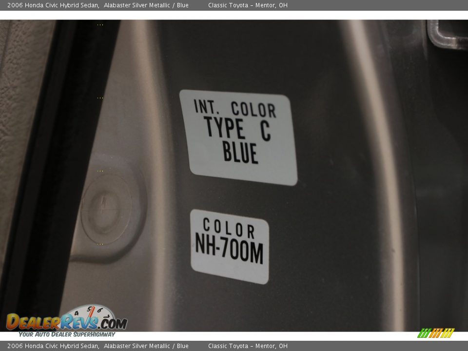 2006 Honda Civic Hybrid Sedan Alabaster Silver Metallic / Blue Photo #25