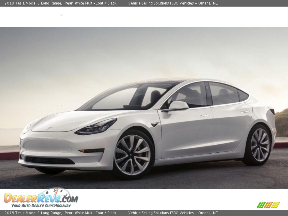 2018 Tesla Model 3 Long Range Pearl White Multi-Coat / Black Photo #1