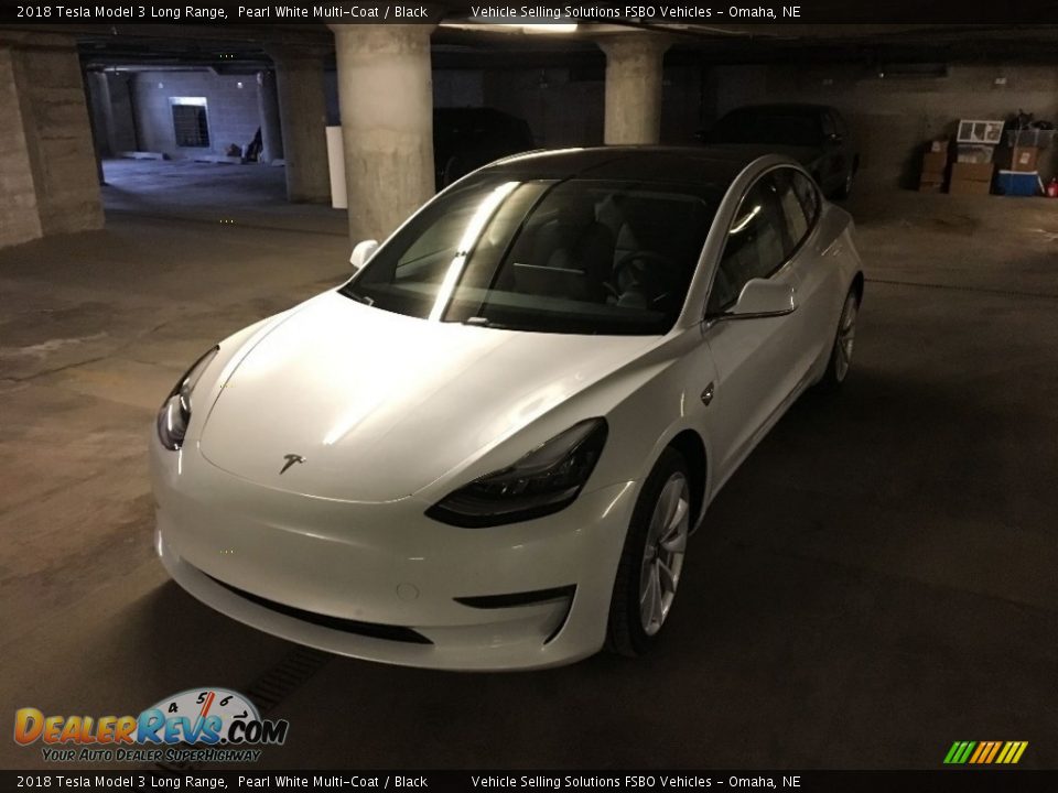 2018 Tesla Model 3 Long Range Pearl White Multi-Coat / Black Photo #5