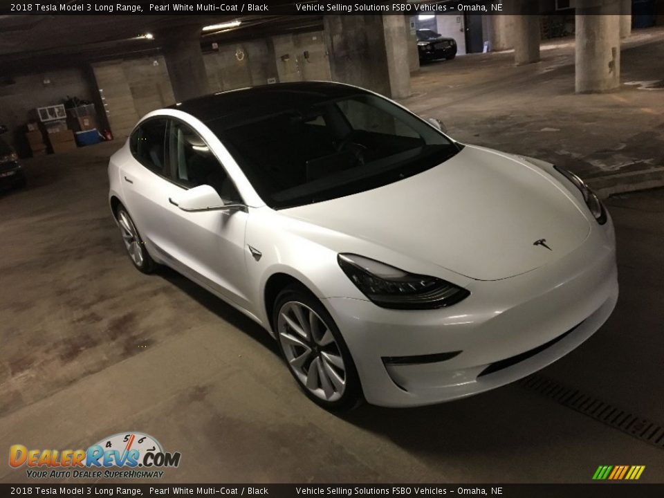 2018 Tesla Model 3 Long Range Pearl White Multi-Coat / Black Photo #6