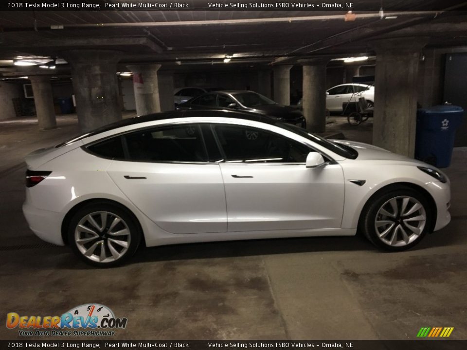 2018 Tesla Model 3 Long Range Pearl White Multi-Coat / Black Photo #9