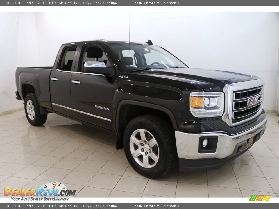 2015 GMC Sierra 1500 SLT Double Cab 4x4 Onyx Black / Jet Black Photo #1