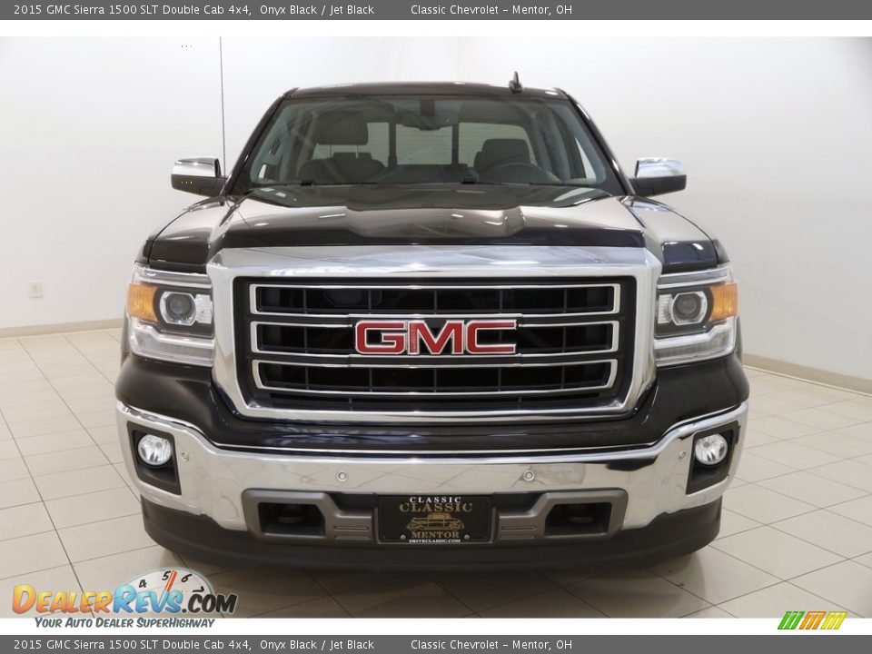 2015 GMC Sierra 1500 SLT Double Cab 4x4 Onyx Black / Jet Black Photo #2