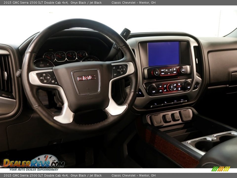 2015 GMC Sierra 1500 SLT Double Cab 4x4 Onyx Black / Jet Black Photo #7