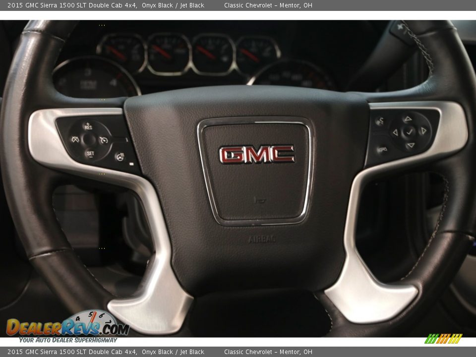 2015 GMC Sierra 1500 SLT Double Cab 4x4 Onyx Black / Jet Black Photo #8