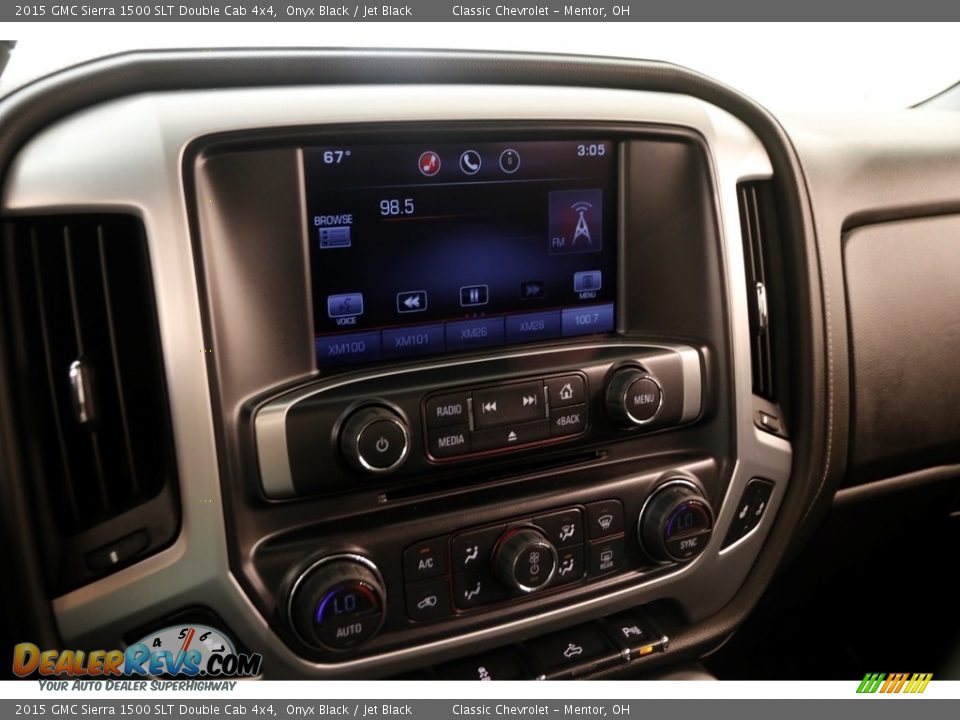 2015 GMC Sierra 1500 SLT Double Cab 4x4 Onyx Black / Jet Black Photo #11