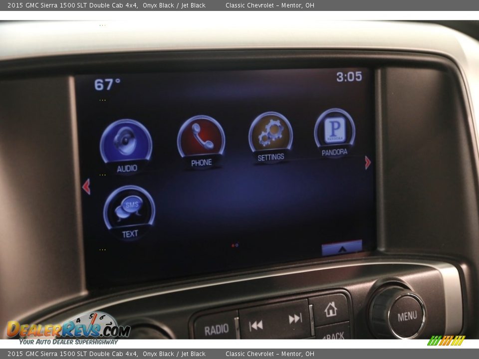 2015 GMC Sierra 1500 SLT Double Cab 4x4 Onyx Black / Jet Black Photo #12
