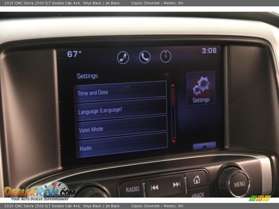 2015 GMC Sierra 1500 SLT Double Cab 4x4 Onyx Black / Jet Black Photo #14