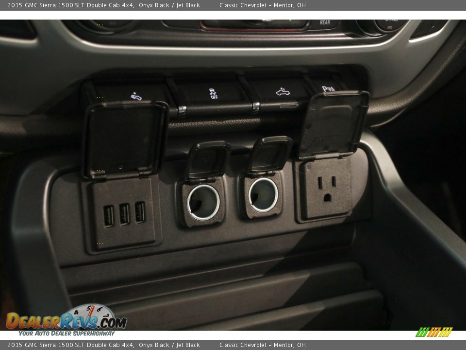 2015 GMC Sierra 1500 SLT Double Cab 4x4 Onyx Black / Jet Black Photo #16