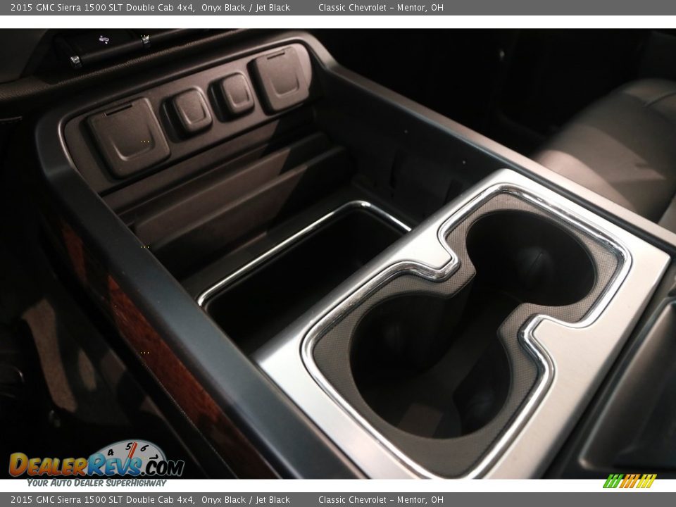 2015 GMC Sierra 1500 SLT Double Cab 4x4 Onyx Black / Jet Black Photo #17